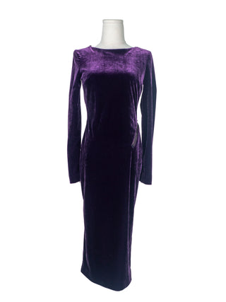 Velvet Open Back Dress with Chunky Zipper Opening