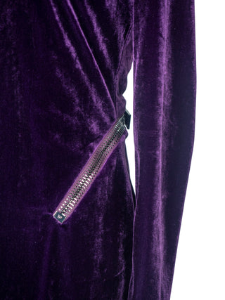 Velvet Open Back Dress with Chunky Zipper Opening