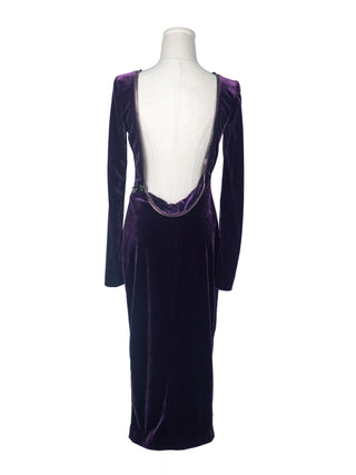Velvet Open Back Dress with Chunky Zipper Opening