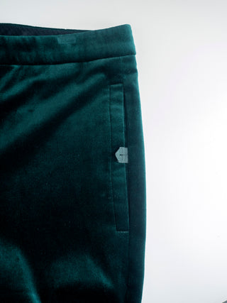 Green Velvet Slim Fit Pant Suit