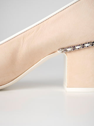 Beige Classic Cap Toe Suede Heels