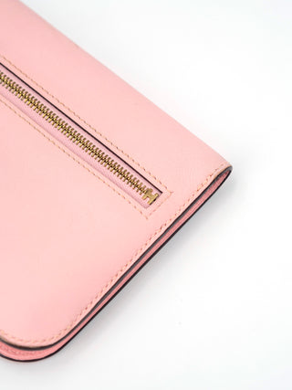 Pink Swift Dogon Long Wallet with Rose Gold Hardware