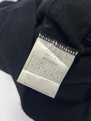 Black Cashmere Turtle Neck Sweater With Reflective Tape Stripe Details