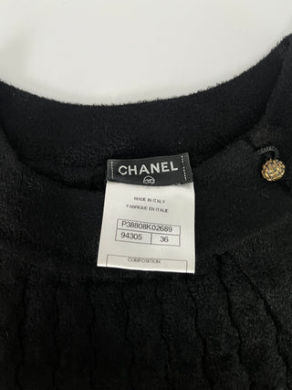 Black Cap Sleeve Velvet-Like Dress
