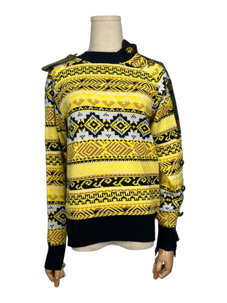 Multicolor Jumper With Gold Buttons