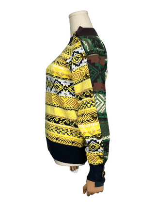 Multicolor Jumper With Gold Buttons