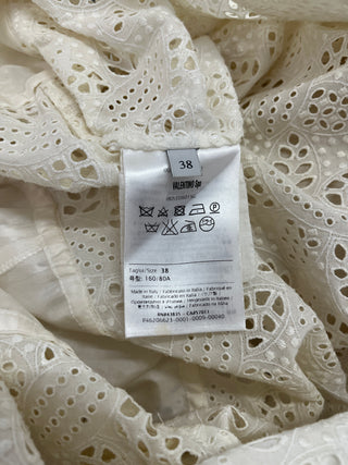 White Cotton Embroidered Lace Eyelet Jumpsuit