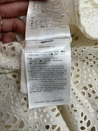 White Cotton Embroidered Lace Eyelet Jumpsuit