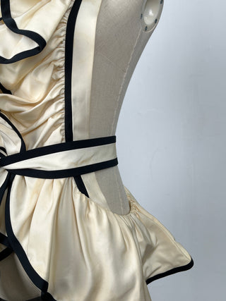 Beige Top With Black Trim And Matching Belt
