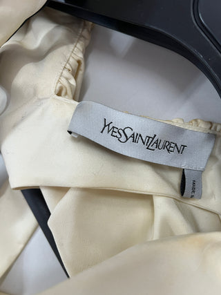 Beige Top With Black Trim And Matching Belt