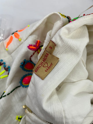 Beige Beaded A-Line Skirt