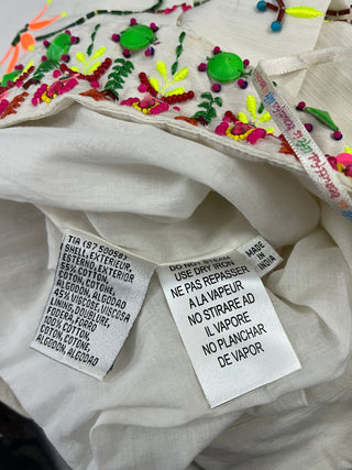 Beige Beaded A-Line Skirt