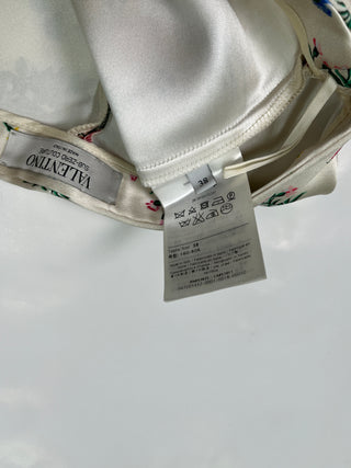 Beige Shorts With Floral Overall Print