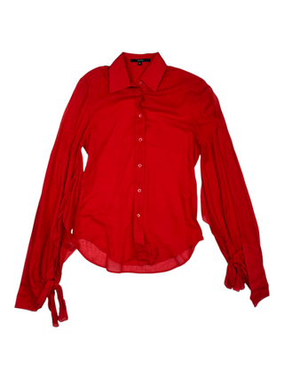 Red Blouse With Tied Sleeves