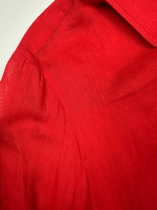 Red Blouse With Tied Sleeves
