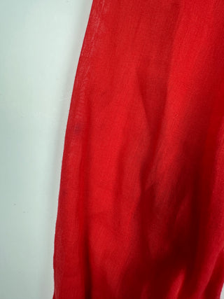 Red Blouse With Tied Sleeves