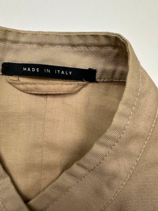 Beige Military Style Short Crop Jacket