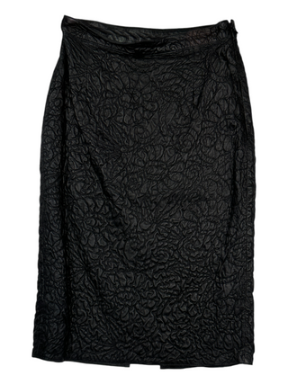Black Embossed Slim Cut Skirt