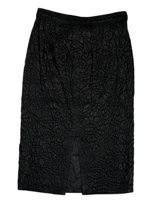 Black Embossed Slim Cut Skirt