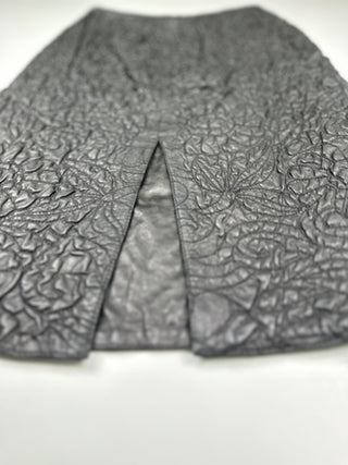 Black Embossed Slim Cut Skirt
