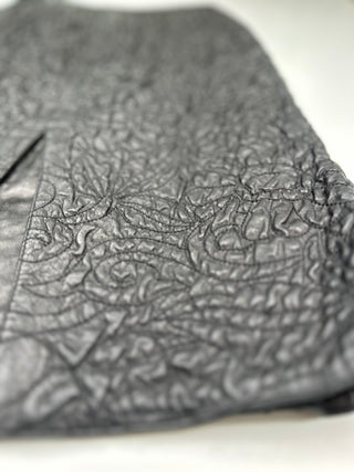 Black Embossed Slim Cut Skirt