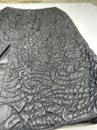 Black Embossed Slim Cut Skirt