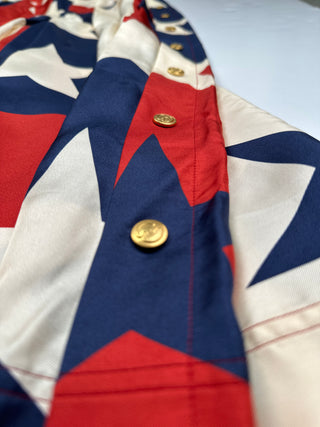 Multicolor Star Pattern Pleated Culottes