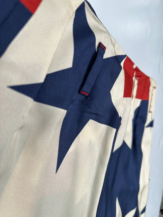 Multicolor Star Pattern Pleated Culottes