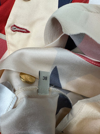 Multicolor Star Pattern Pleated Culottes