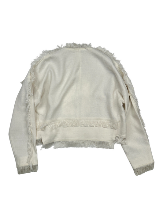White Frayed Short Jacket