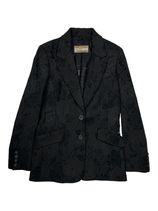 Black Retro Floral Print Blazer