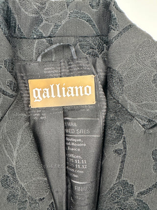 Black Retro Floral Print Blazer