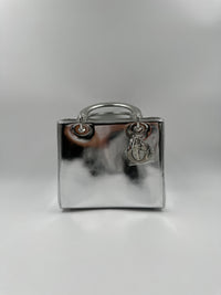 Metallic Silver Lady Dior Handbag