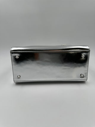 Metallic Silver Lady Dior Handbag