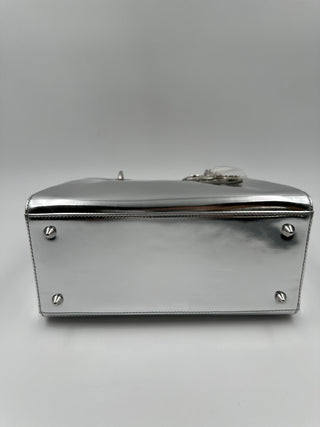 Metallic Silver Lady Dior Handbag