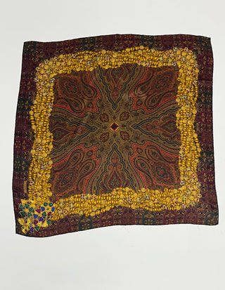 1990s Paisley Print Silk Scarf