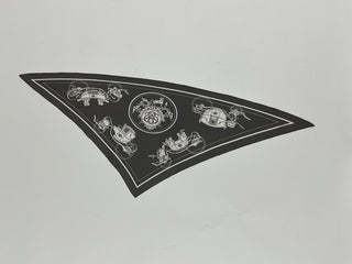 Ex Libris Grey Silk Triangle Scarf