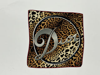 Leopard Print Silk Square Scarf