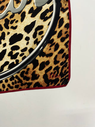 Leopard Print Silk Square Scarf