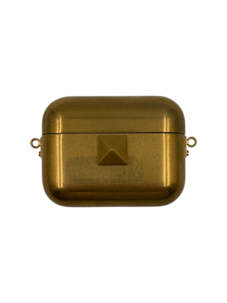 Gold Rockstud Airpods Pro Case On Chain Metal