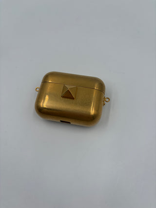 Gold Rockstud Airpods Pro Case On Chain Metal