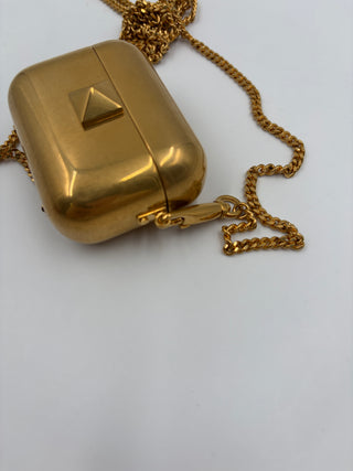 Gold Rockstud Airpods Pro Case On Chain Metal