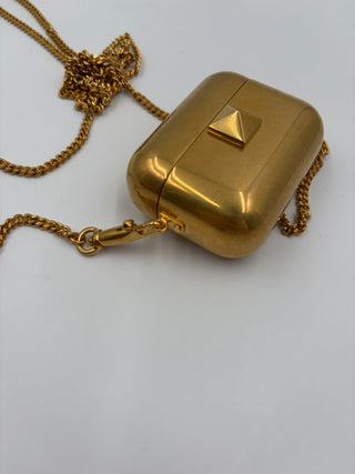 Gold Rockstud Airpods Pro Case On Chain Metal
