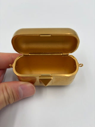 Gold Rockstud Airpods Pro Case On Chain Metal