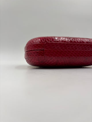 Red Flirty Pave Minaudiere Snake Clutch