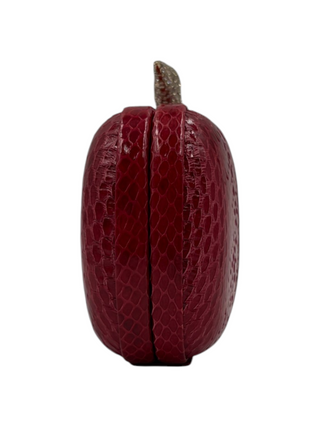 Red Flirty Pave Minaudiere Snake Clutch