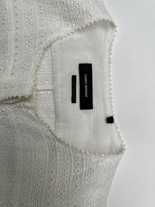 Off White Cotton Eyelet Shirt