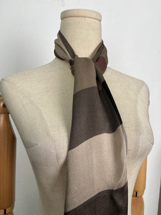 Checked Long Silk Scarf