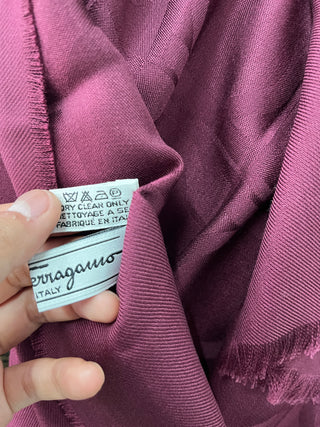 Burgundy Silk And Wool Scarf