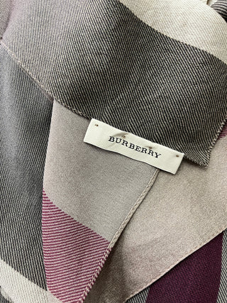 Checked Long Silk Scarf